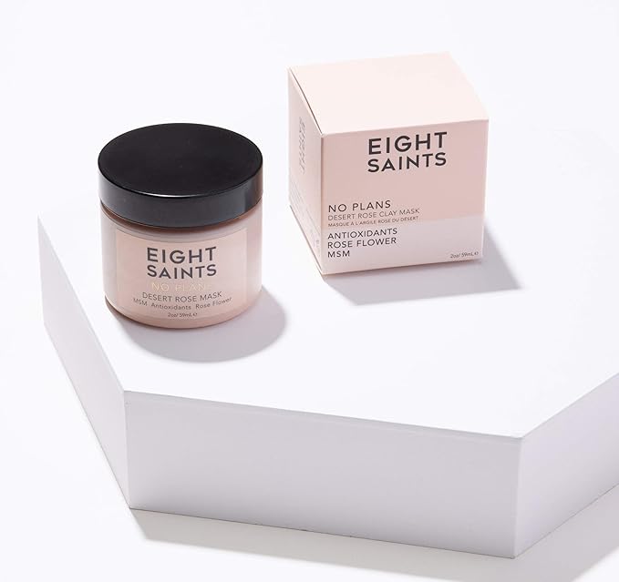 Eight Saints No Plans Clay Face Mask Skin Care Product Natural and Organic Pore Reducing Clay Facial Mask to Remove Blemishes Acne Oil and Impurities 2 Ounces