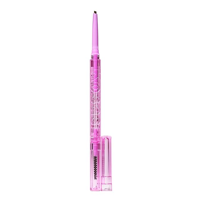 Kosas Brow Pop - Longwear Eyebrow Makeup Dual-Sided Defining Pencil with Castor Oil for Soft Natural Look of Real Hair - Dark Brown