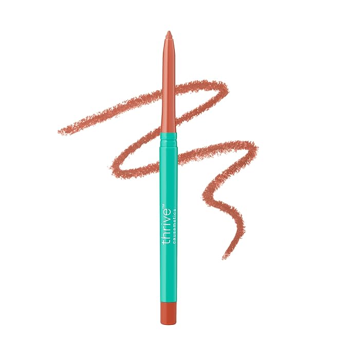 Thrive Causemetics Lip Filler Long-Wearing + Plumping Lip Liner Shea Butter Hydrating Lip Plumper Retractable Lip Liner Pencil Built In Sharpener Vegan &amp Cruelty Free Ruth (Peach Taupe)