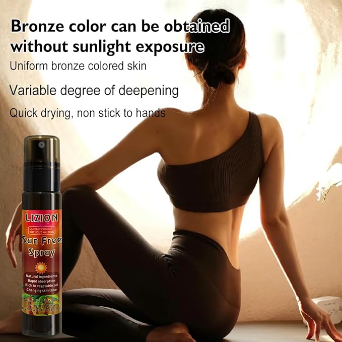 Sun Free Spray Self Tanning Set Natural Sunflower Essence Add olive sweet almond rose oil with Application Mitt Suitable For All Skin Types Waterproof sweat proof- 2.0 fl oz by one