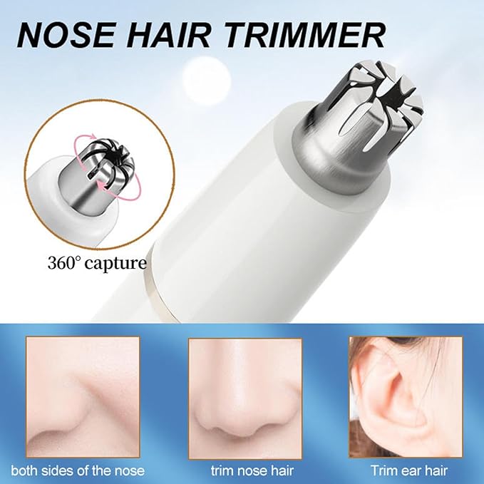 Electric Bikini Trimmer for Women - 5 in 1 Electric Shaver for Women Waterproof Pubic Hair Trimmer and Facial Hair Remover Replaceable Razors &amp Nose Hair Trimmer Rechargeable Women's Grooming K