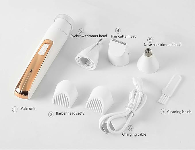 Womens Electric Razor Face Shaver Facial Hair Remover Electric Bikini Trimmers for Legs Travel Razor for Eyebrow Ear Nose Hair Lip Beard Armpit (Gold 4 in 1