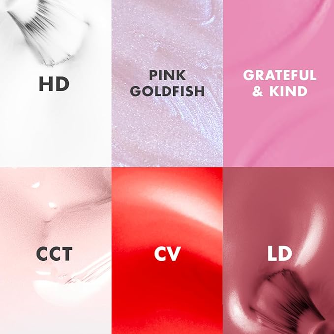 Olive &amp June Long Lasting Nail Polish Set | Includes 6 Chip-Resistant Shades (Pink Goldfish HD Grateful &amp Kind CCT LD CV) + Top Coat | Vegan Cruelty-Free | Salon-Quality at Home
