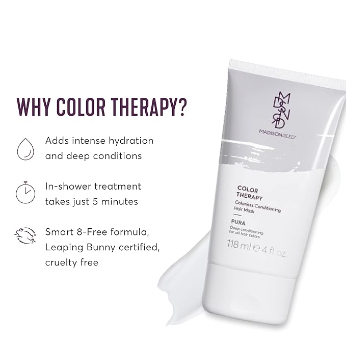 Madison Reed Color Therapy Pura Deep Conditioning Hair Mask &amp Restorative Treatment Adds Intense Hydration Keratin &amp Argan Oil 4 Fl Oz (118 mL)
