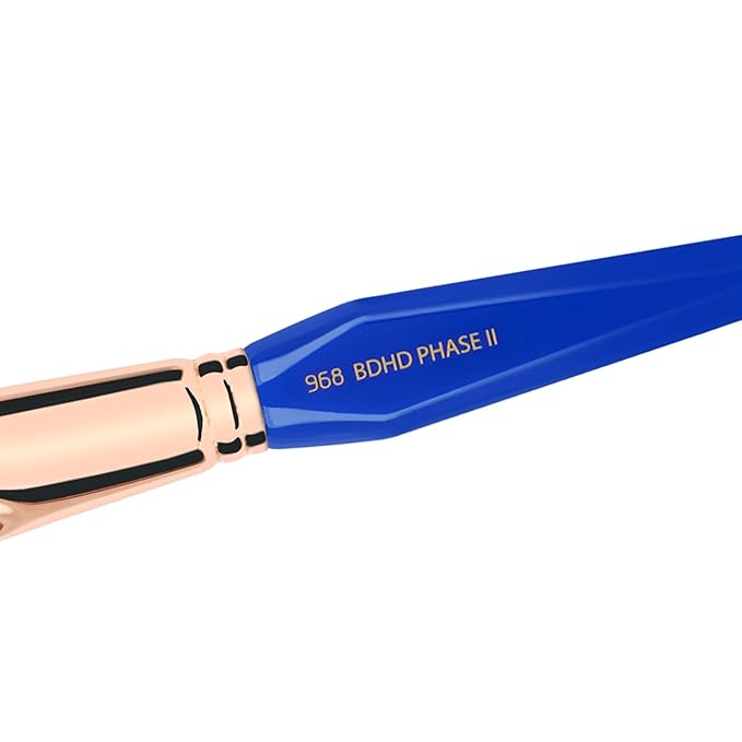 Bdellium Tools Professional Makeup Brush - Golden Triangle 968 BDHD Phase II - With All Vegan and Soft Synthetic Fibers For Versatile Application &amp Blending (Blue 1pc)
