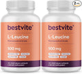 BESTVITE Filler-Free L-Leucine 500mg per Capsule (480 Vegetarian Capsules) (240x2) ? No Stearates No Fillers ? Vegan Non-GMO Gluten-Free Leucine Supplement ? Essential Amino Acid Supplement