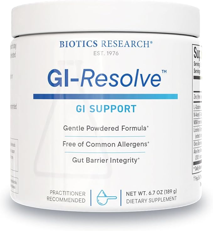 Biotics Research GI Resolve??Advanced L-Glutamine Powder Formula for Gut Lining Support &amp Healing - Optimal Gastrointestinal Function - Premium 7-Ingredient with Zinc Carnosine &amp Botanicals- 6