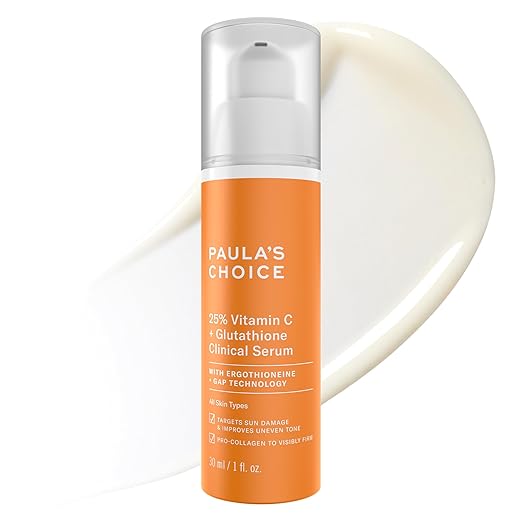 Paula?™s Choice 25% Vitamin C Serum with Glutathione &amp Antioxidants Face Serum Improves Discoloration Uneven Tone &amp Firms All Skin Types Fragrance-Free 1oz