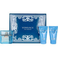 Versace Eau Fraiche for Men - 3 Pc Gift Set 1.7oz EDT Spray 1.7oz Bath and Shower Gel 1.7oz After Shave Balm