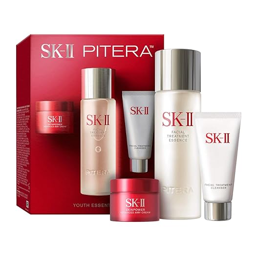SK-II Youth Essentials Skin Care Set - Includes Facial Cleanser Facial Essence &amp SKINPOWER Face Cream - Anti Aging Skin Care Set to Reduce Fine Lines &amp Improve Uneven Texture (3 Count)
