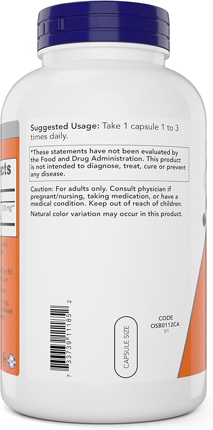 Now L-Lysine 500 mg 360 Vegetarian Capsules