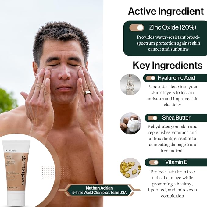Dermasport Skin Care Set for Athletes: SPF 50 Sport Face Sunscreen &amp Gentle Facial Cleanser - Essential Duo for Pre and Post-Swim Protection &amp Nourishment Designed for Smooth Youthful Skin