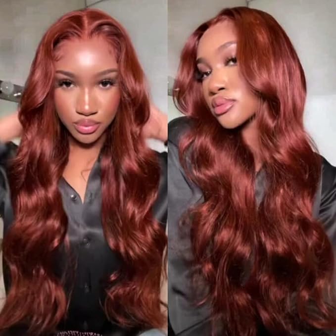 UNICE Reddish Brown Body Wave Human Hair 4x4 Lace Closure Free Part Brazilian Human Remy Hair Auburn Brown Body Wave Human Hair Closure 33B Color 18 inch