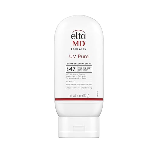 EltaMD UV Pure Face and Body Sunscreen SPF 47 Mineral Sunscreen for Kids and Adults Water Resistant Up to 80 Minutes Oil Free Zinc Oxide Formula