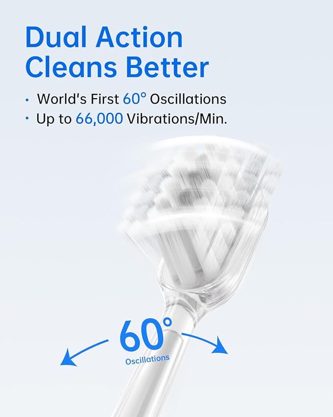 Laifen Wave Electric Toothbrush Oscillation &amp Vibration Sonic Electric Toothbrush for Adults with App 3 Brush Heads IPX7 Waterproof Magnetic Rechargeable Travel Powered Toothbrush ABS(Blue)