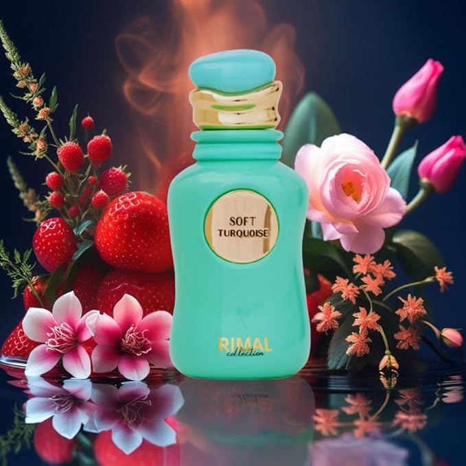 Soft Turquoise Long Lasting Arabian Perfumes for Women ? Eau de Parfum Spray 100ML (3.4 OZ) ? Floral Embrace of Strawberry Rose &amp Vanilla Musk Notes ? Ladies Perfume &amp Signature Gift for Wome