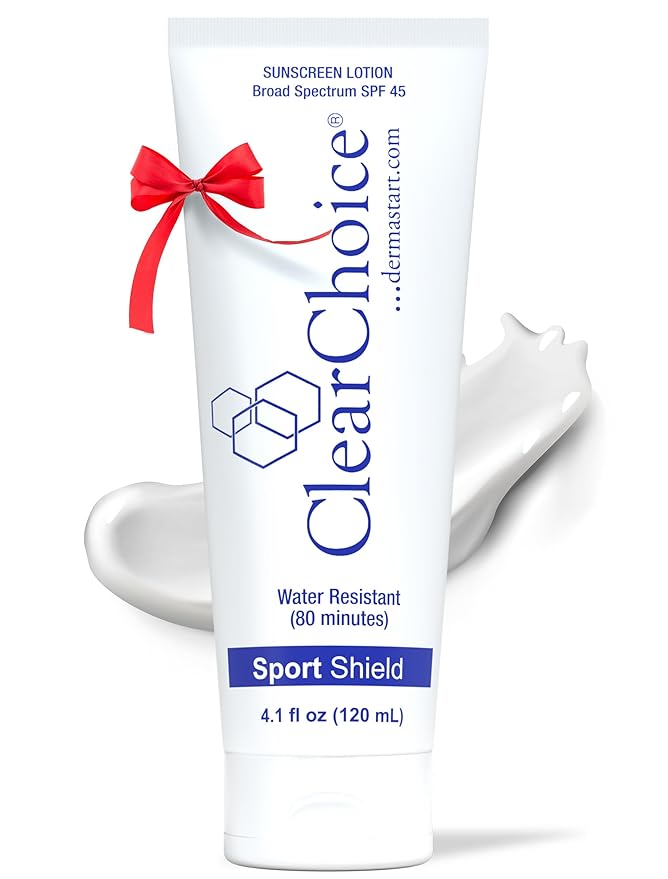 Clear Choice Sunscreen for Face SPF 45 Oil Free Sunblock &amp Light Moisturizer with Zinc Oxide Reef-Safe Broad Spectrum Water-Resistant No White Cast Light Moisturizer 4oz