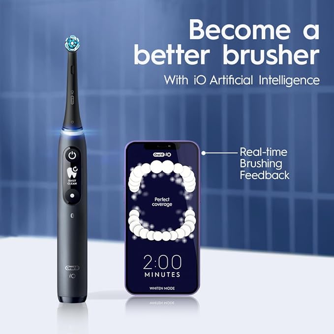 Oral-B iO Series 7 Electric Toothbrush with 2 Replacement Brush Heads Black Onyx