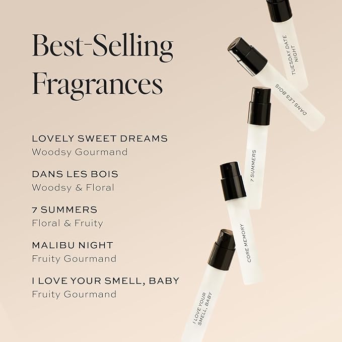 DIME Beauty Perfume Sampler Hypoallergenic Clean Perfumes Eau de Toilette For Women (Set of 5 2 ml)