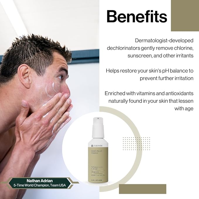 Dermasport Skin Care Set for Athletes: SPF 50 Sport Face Sunscreen &amp Gentle Facial Cleanser - Essential Duo for Pre and Post-Swim Protection &amp Nourishment Designed for Smooth Youthful Skin