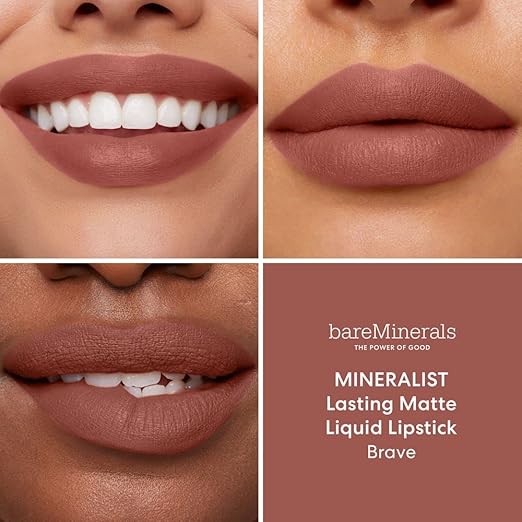 bareMinerals Mineralist Lasting Matte Liquid Lipstick for Women Velvet Matte Finish All-Day Wear Weightless Non-Drying Formula Talc-Free Lipstick