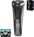 Electric Razor 4d Rotary Ipx7 Waterproof 2025 New Rechargeable Facial Electric Razor for Men Wet &amp Dry Shaving (1 Set)