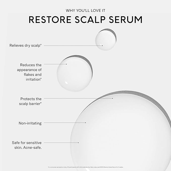 SEEN Restore Scalp Serum Fragrance-Free - Clinically Proven Dermatologist-Developed Hydrating Serum Promotes Healthy Scalp Safe for Sensitive &amp Eczema-Prone Skin