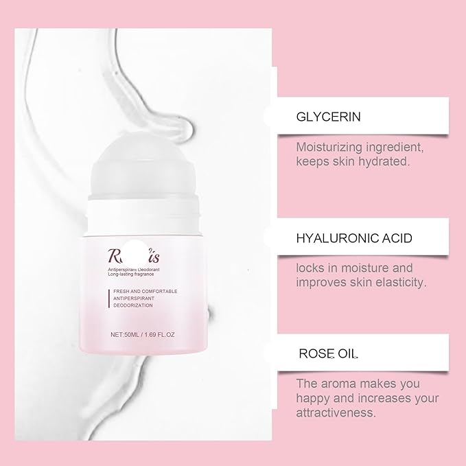 Rose Scented Roll-On Fragrance - Portable Refreshing Body Scent(3PCS)