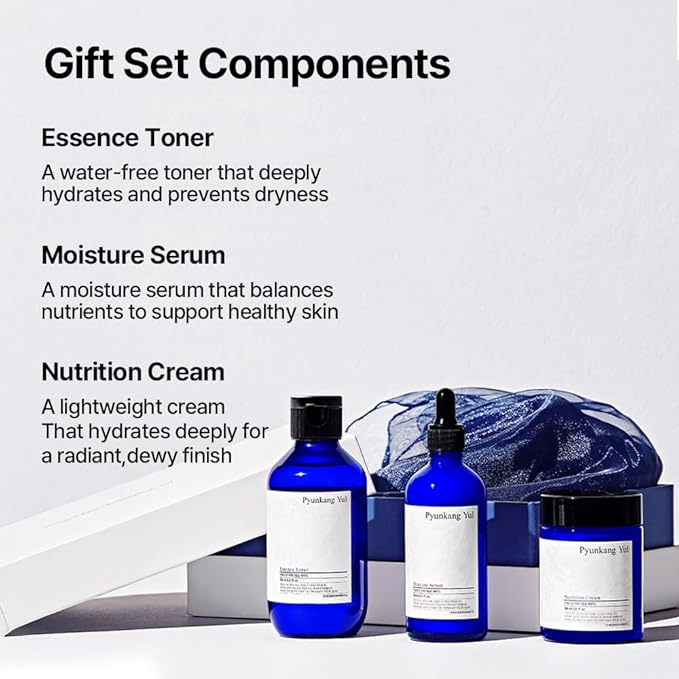 [PKY] Pyunkang Yul Basic Line Skincare Gift Set Holiday Essentials for Moisturizing &amp Nourishing Toner Serum &amp Face Cream Ideal for Gifting (3-Item Set)
