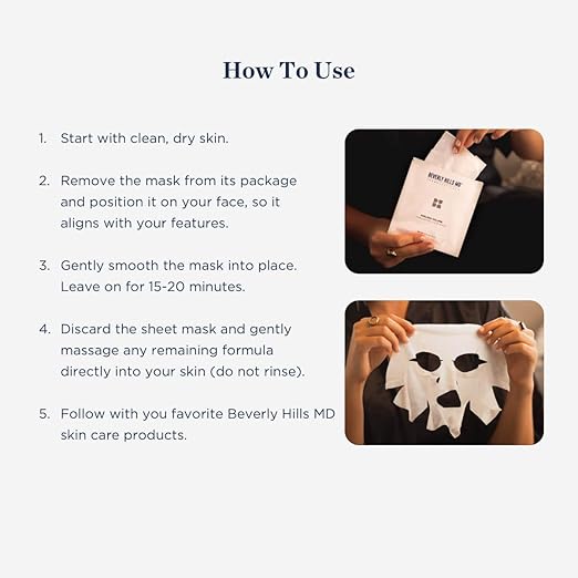 Beverly Hills MD Ageless Volume Hyaluronic Face Mask- Reduce Appearance of Wrinkles Anti Aging Formula for Plump Moisturized Skin- 8 Pack- Hydrating &amp Firming Gentle Sheet Mask