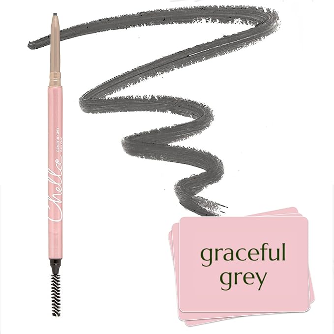 Chella Eyebrow Pencil ? Easy-to-Use Brow Definer for Shaping Filling &amp Blending ? Long-Wear Grey Eyebrow Pencils for Women with Precise Tip (Grey)