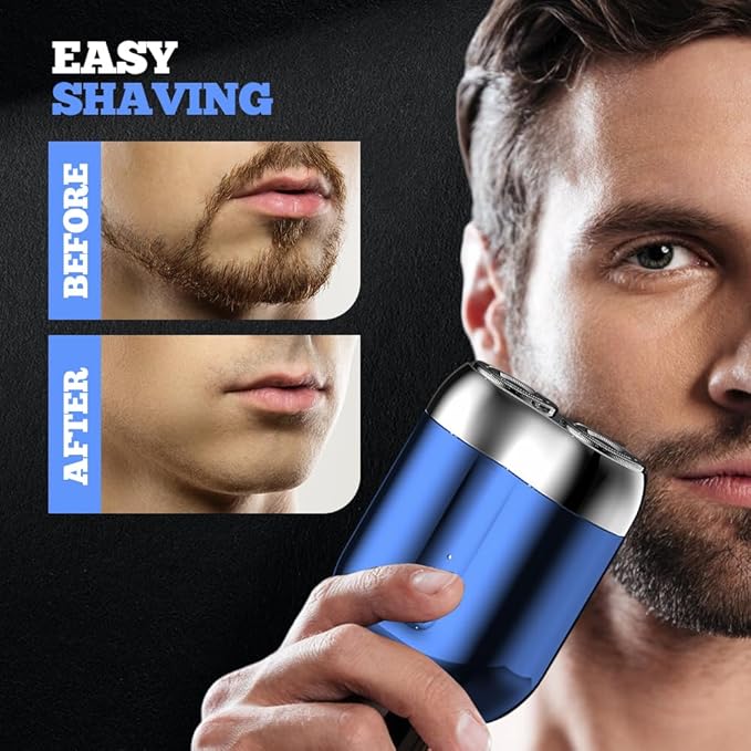 New Model Mini Dual-Head Electric Shaver for Men 2025 Upgraded Pocket Shaver USB Mini Shavers Washable Double Head Rechargeable Waterproof Compact for Travel (Green)