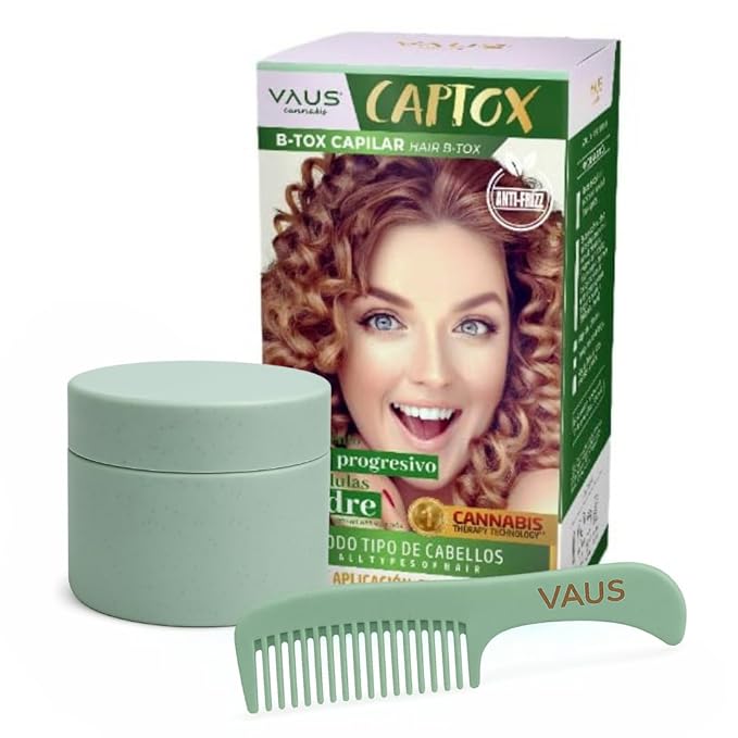 VAUS CAPTOX | Deep Reconstruction Hair Treatment with EU Patented Stem Cell Technology | Professional Hair B-tox Effect &amp Frizz Control | Vegan &amp Biodegradable | For All Hair Types