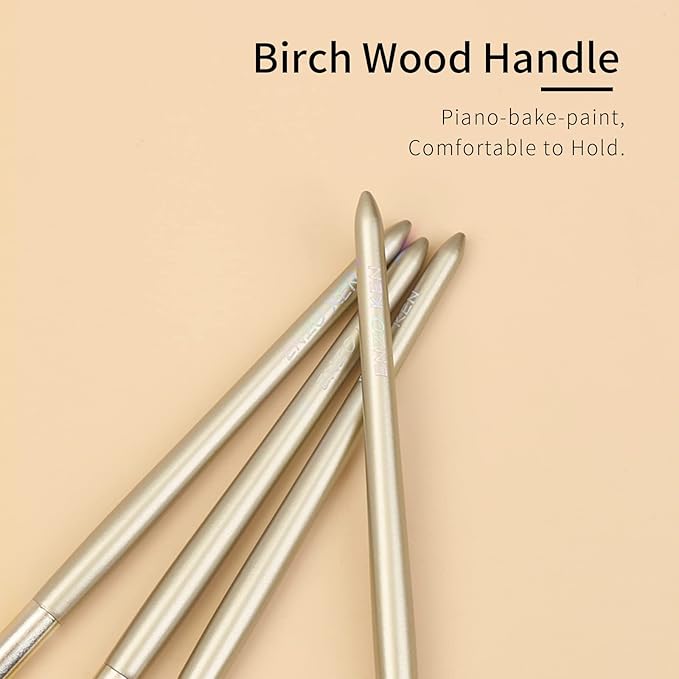 Natural Goat Hair Eye Shadow Brush Set Pony Hair Eyeshadow Brushes Set Small Nose Contour Brush Angled Eyeshadow Brush Eyeshadow Blending Brush Eye Makeup Brushes Set Professional - E200