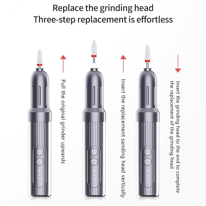 Professional Manicure Pedicure Kit with Cordless Electric Nail Drill Set 5 Speeds Hand Foot Care Tool for Nail Grind Trim Polish Nail File with Bits for Acrylic Gel Dip Electric Nail Drill Machine