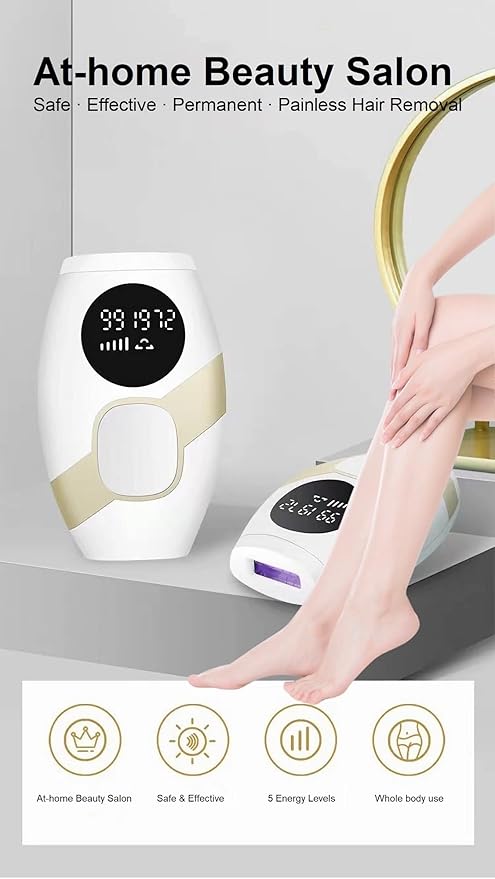 IPL Laser Hair Removal Device at-Home for Women Men NATRSYM Painless Permanent Facial Upper Lip Bikini Line Armpits Back Legs Arms Face Back Whole Body Remover