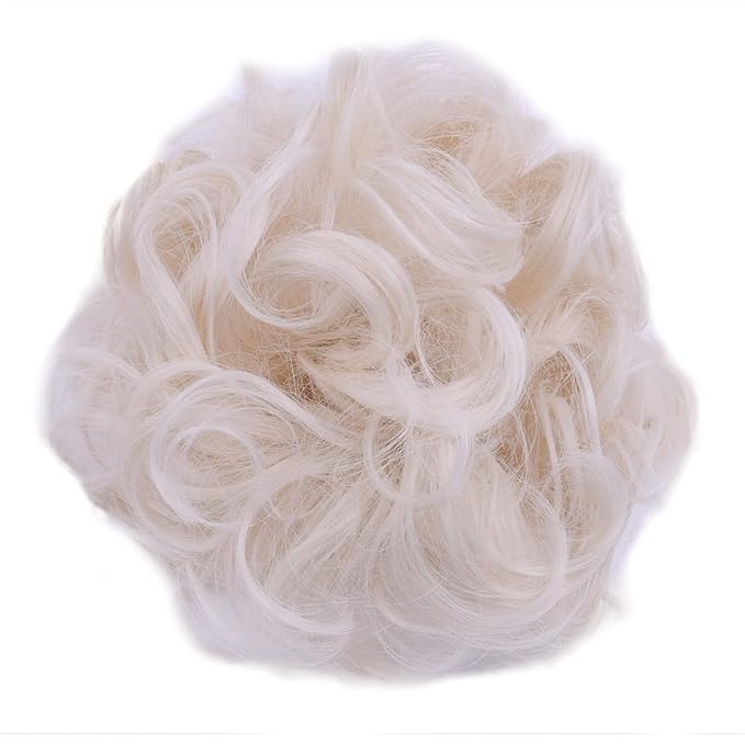 Hair Accessories 1 Pack Synthetic Donut Bun Messy Bun Hair Slices Curly Wavy Headbands Women Bun Wig Synthetic Wig Hair Extensions Hair Pieces For Women(60)