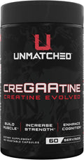 Unmatched CreGAAtine Optimized Creatine | Creatine Monohydrate + GAA (Guanidinoacetic Acid) | Muscle Build Strength Recovery | 180 Capsules 60 Servings (Unflavored)
