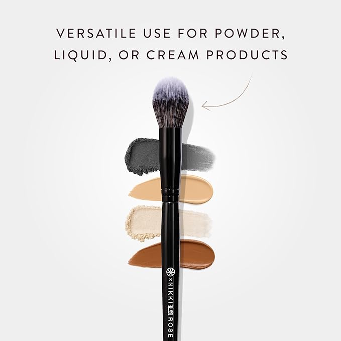 BK BEAUTY - NIKKI LA ROSE N14 PETITE PRECISION CONCEALER BRUSH - Multi-Tasking Tapered Makeup Brush for Under-Eye Concealer Powder &amp Small Areas