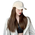 Women Baseball Cap Wig with Straight Hair high Ponytail Baseball Cap Sun Hat with Hair Wig