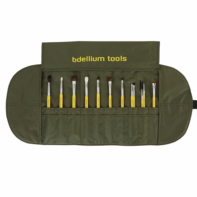 Bdellium Tools Professional Makeup Brush Studio - Eyes 12pc. Brush Set with Roll-Up Pouch