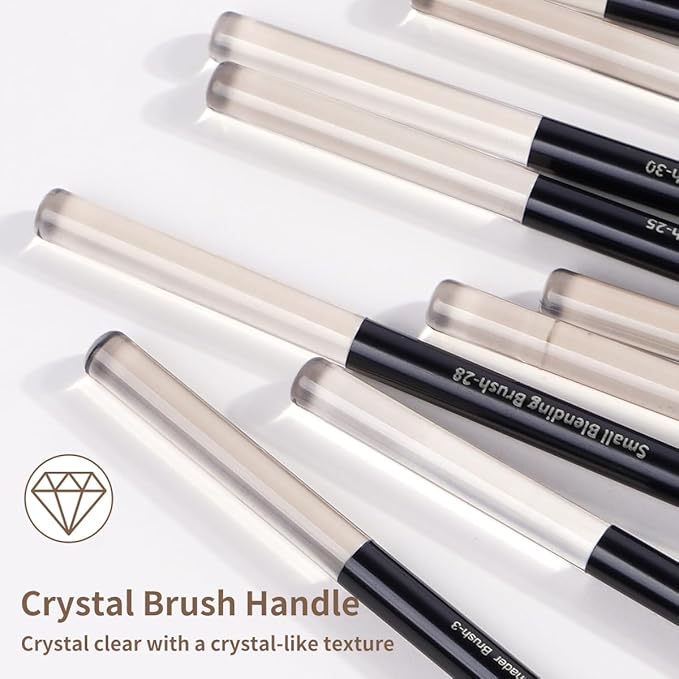 MAANGE 20 PCS Makeup Brush Set with Bag Double-ended Kabuki Brush Foundation Contour Brush for Liquid Powder Concealer Eye Shadows Cream Cosmetics Blending Blush Face Makeup Tools with Case (Black)