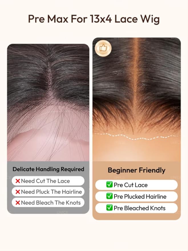 UNICE 13x4 HD Lace Front Wig Human Hair Drawstring Wigs Auburn Brown Loose Wave Face Framing Layers Curtain Bangs Glueless Wig Pre Plucked Pre Cut Bleached Knots 150% Density 20 Inch