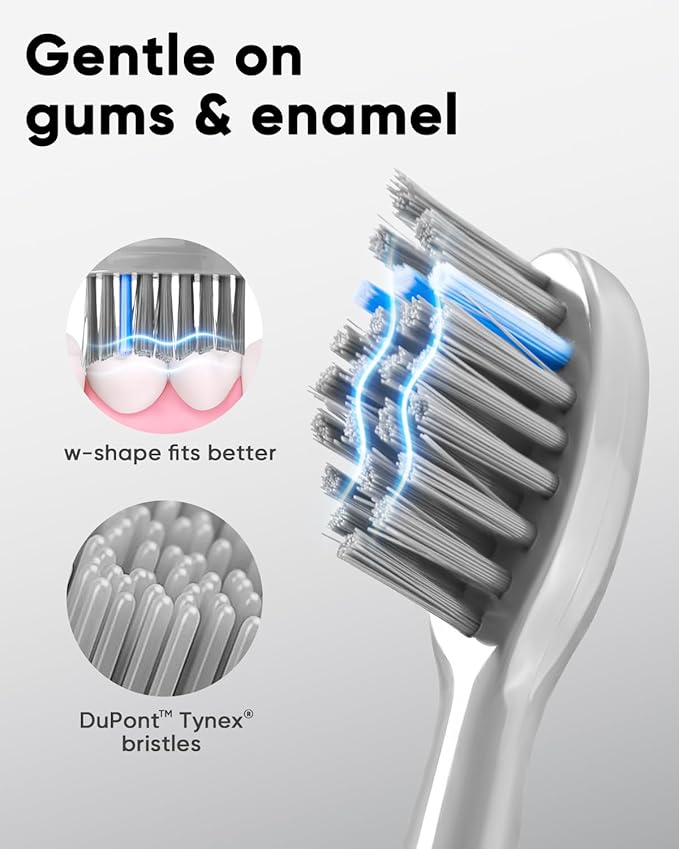 MySmile DY156 Electric Toothbrush for Adults Rechargeable Sonic Battery Toothbrush Portable with 3 Brush Heads 2 Mins 5 Modes Smart Timer 45000VPM One Charge for 60 Days ? Gray