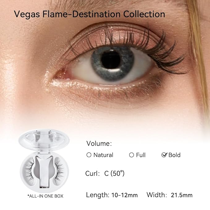 WOSADO Soft Magnetic Eyelashes Kit Glue-free Bold Magnetic Lashes (No.28 Sedona Trail 21.5mm)