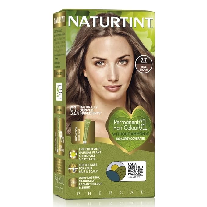 Naturtint Permanent Hair Color 7.7 Chocolate Caramel (Pack of 1) Ammonia Free Vegan Cruelty Free up to 100% Gray Coverage Long Lasting Results 5.6 Fl Oz