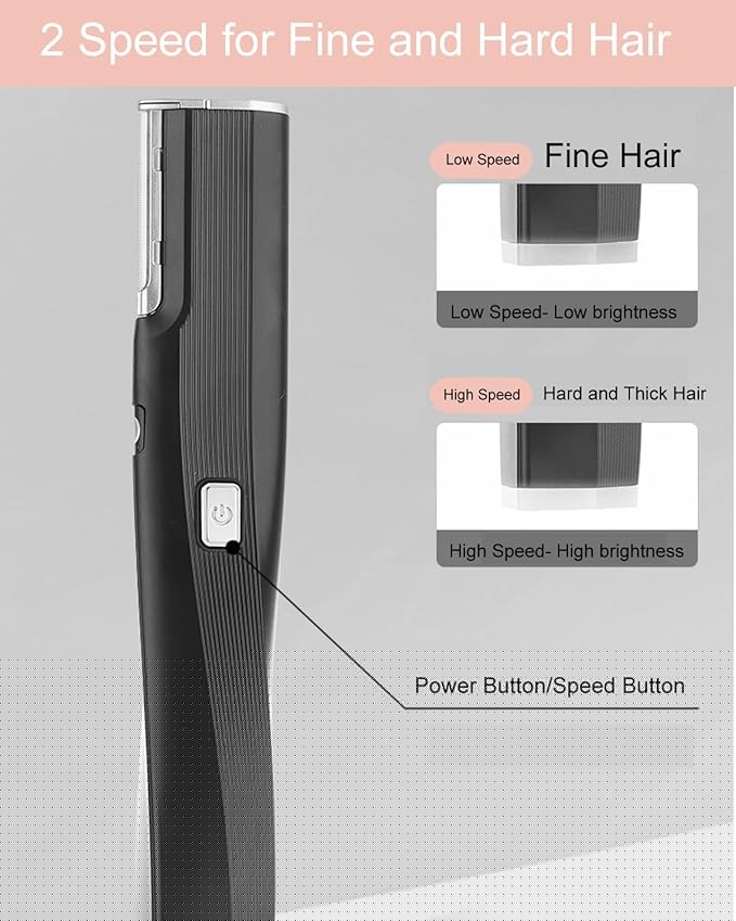Electric Facial Exfoliator for Women 2 Speed Vibrate Dermaplaning Face Razor for Peach FuzzExfoliation &amp Body Hair Removal with 6 Replace Blades - Safety Micro-Guards (Black)