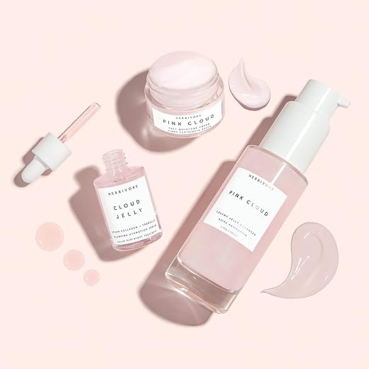 HERBIVORE Skin In The Clouds 3-step Plumping Hydration Gift Set | Cleanser Cream Serum | Plant -Based