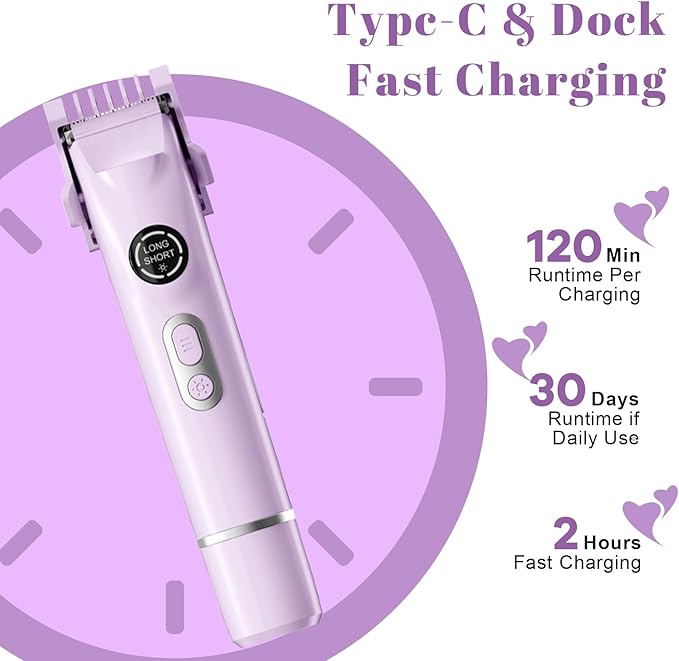 4-in-1 Waterproof Electric Bikini Trimmer &amp Body Hair Trimmer&amp Electric Razors for Shaving Woman- Rechargeable Shaver - IP7-compact for Travel