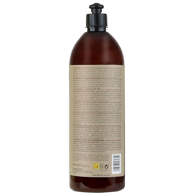 Tahe Organic Care Oxygenated Emulsion for Hair Coloring Mix For Difficult Gray Coverage. ECO-certified and Animal Friendly ingredients. (30 Vol 900ml)